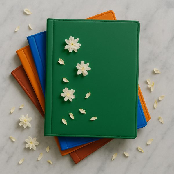 Aesthetic photo album with 36 sleeve pockets open showing printed photos - Memoriffy India