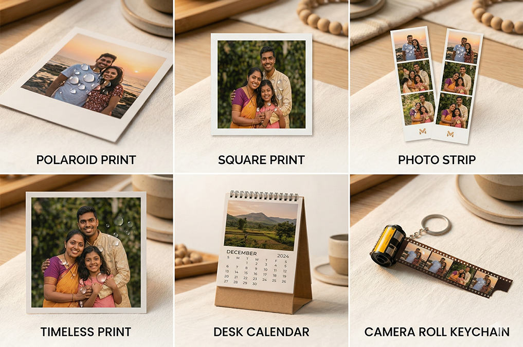 Anniversary photo gift formats India - polaroid prints and framed photo prints