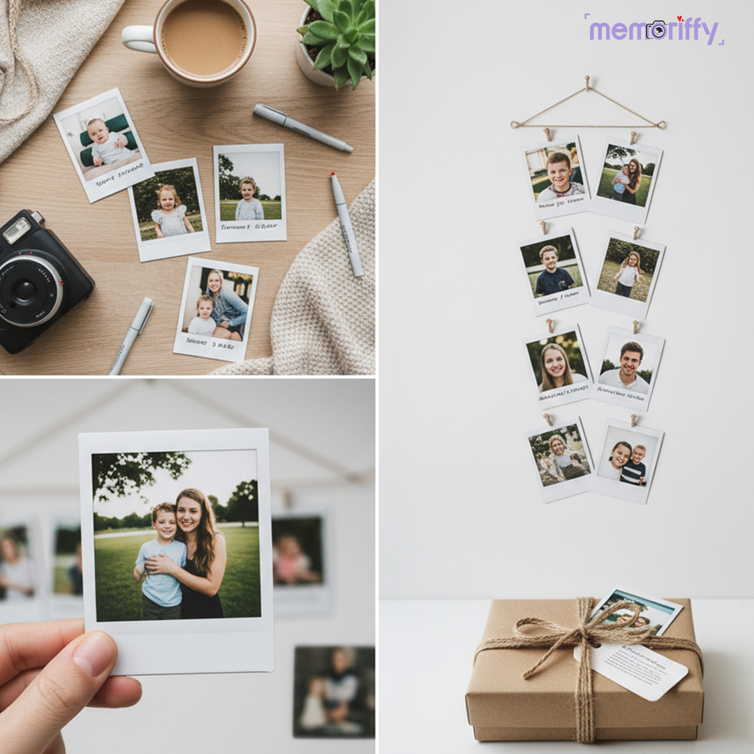 Polaroid prints displayed on a wall - order polaroid prints online India