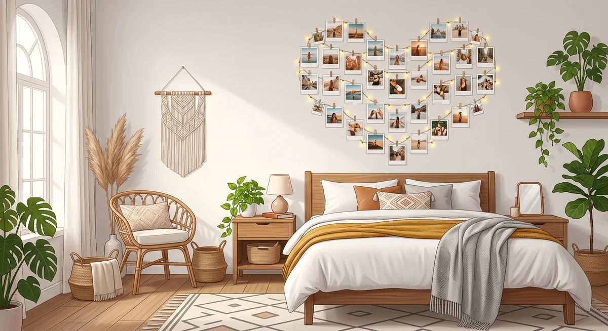aesthetic photo room decor India bedroom