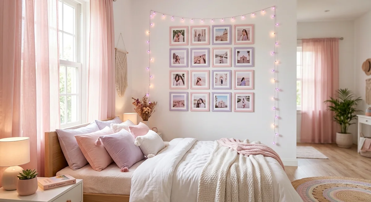pastel aesthetic room decor India photo grid