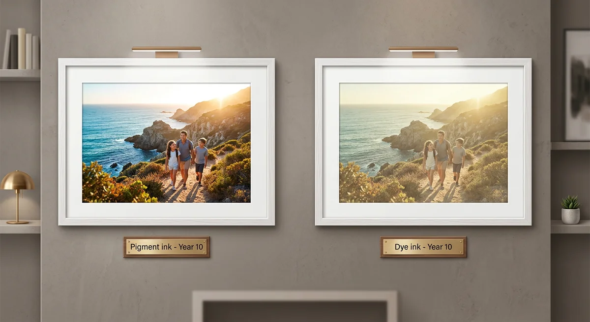 Fadeproof photo prints vs standard prints - color accuracy comparison after years of display