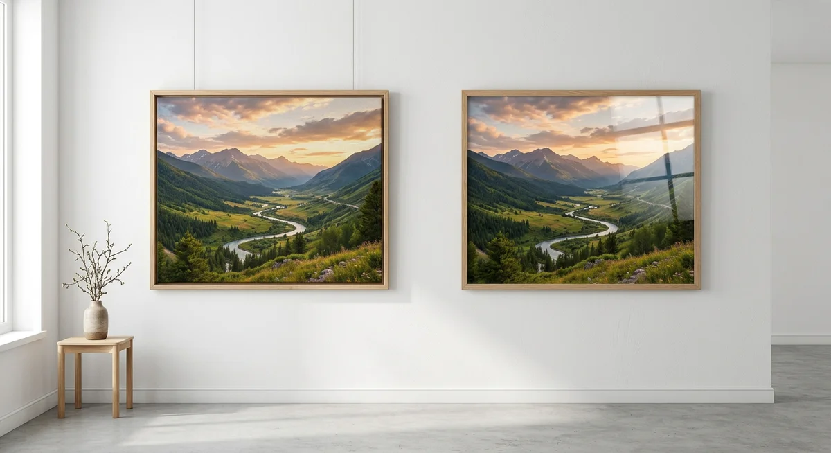 canvas print vs photo print comparison side by side on wall india
